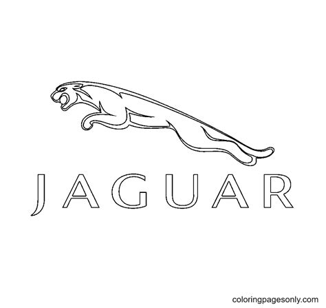 jaguar logo coloring page  printable coloring pages