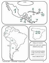 Spanish Speaking Countries Map Resources sketch template