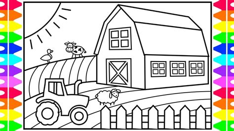 draw  farmhouse  kids farmhouse drawing  coloring