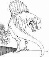 Spinosaurus Coloring Jurassic Dinosaurs Dinosaur sketch template