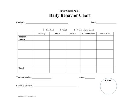 printable behavior chart templates  kids templatelab