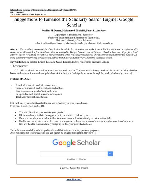 suggestions  enhance  scholarly search engine google scholar