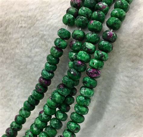 pretty natural genuine 5x8mm faceted green ruby gemstone