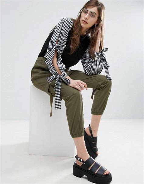 discover fashion  cuffed pants cargo trousers high waisted trousers party pants wrap
