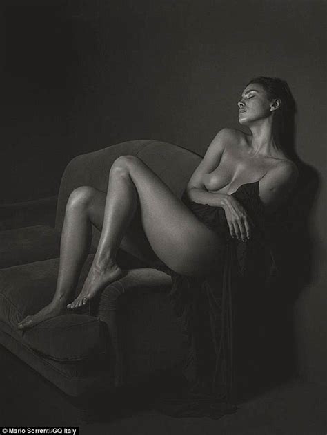 irina shayk poses completely naked in risque black and white spread for gq italia daily mail