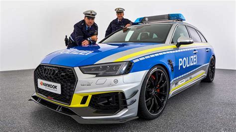 audi rs avant  abt turned  police car  essen show highwaytalecom