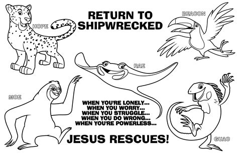 ideas  coloring vbs shipwrecked coloring pages
