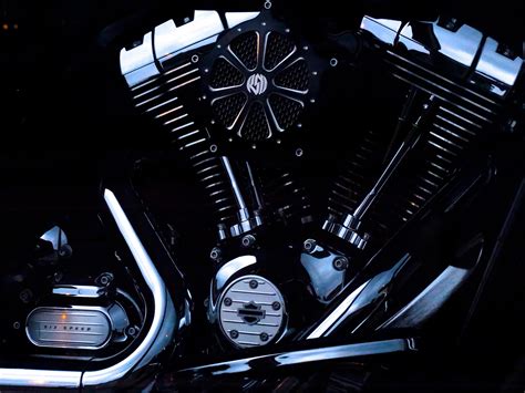 black motorcycle engine  stock photo