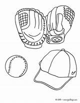 Colorear Beisbol Guante Guantes Gorra Pelota Baseball sketch template