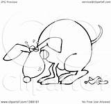 Dog Pooping Straining Cartoon Lineart Illustration Royalty Clipart Djart Vector Clip Cox Dennis sketch template