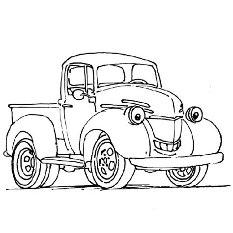 truck color book pages pickup truck coloring page side view