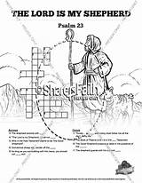 Psalm 23 Shepherd Lord Coloring Crossword Kids Sunday Pages School Bible Puzzles Story Template sketch template