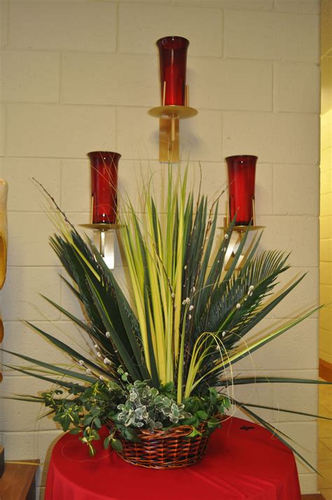 palm sunday arrangement altar arrangement greenery arrangements