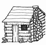Cabin Log Coloring Pages Clipart Designs sketch template