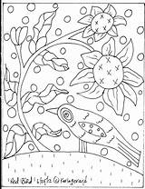 Coloring Folk Mexican Pages Gerard Karla Primitive Bird Hooking Rug Printable Colorier Comments Oiseau Getcolorings Enregistrée Depuis Ebay sketch template