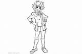 Coloring Pages Bnha Academia Hero Sketchite Template Mina sketch template