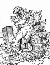 Godzilla Coloring Pages Drawing Print Mechagodzilla Vs Destroying Town Printable Color Godzila Mothra Gigan Imagine Monster Colorluna King Sheets Book sketch template