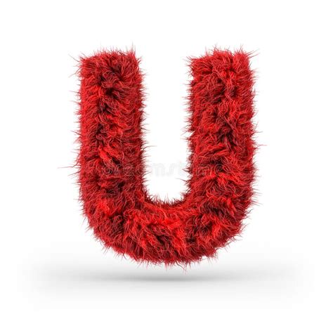 capital letter  uppercase red fluffy  furry font  stock illustration illustration