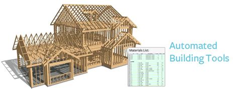 automated building tools  framing view  materials list home design software house