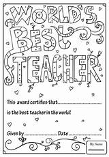 Teacher Coloring Appreciation Pages Printable Diploma Color Week Thank Card Cards Kids Teachers Worlds Printables Holidays Print Colouring Ever Happy sketch template