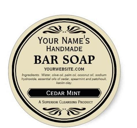 required  soap product label