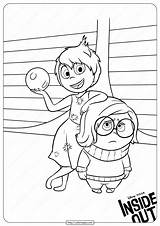 Coloring Pages Inside Joy Sadness Printable Sad Disney sketch template