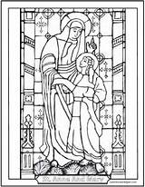 Stained Catholic Saintanneshelper sketch template