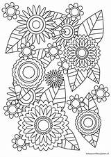 Volwassen Volwassenen Bloemen Bloem Mandala Tekening Makkelijk Ingekleurt Omnilabo Uitprinten Kleuren Downloaden sketch template