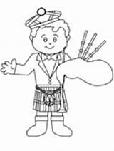 Schottland Escocia Scozia Escoces Malvorlage Schotse Colorare Escocés Gaitero Bagpiper Bambini Bagpipe Malvorlagen sketch template