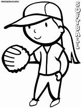 Softball Coloring Pages Colorings Print sketch template