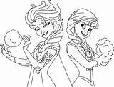 Elsa Frozen Anna Pages Coloring Color Online sketch template