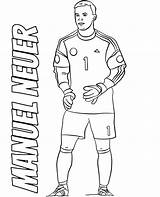Neuer Manuel Goalkeeper Coloring Football Soccer Print sketch template