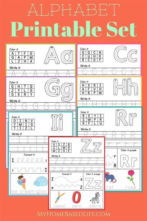 preschool alphabet printables  home based life