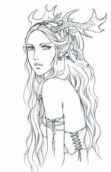 Coloring Pages Human Drawings Fantasy Sketches Adult Choose Board sketch template