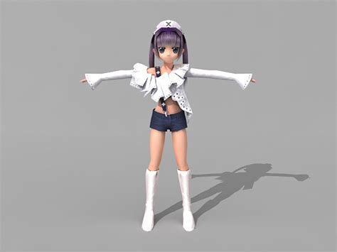 Cute Anime Girl 3d Model 3ds Max Files Free Download Cadnav