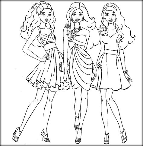 barbie   friends coloring pages learny kids