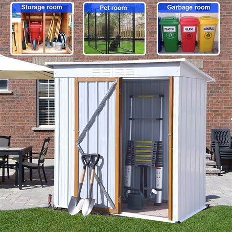 buy    ft outdoor storage shed galvanized metal garden shed