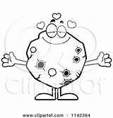 Asteroid Cartoon Loving Coloring Clipart Thoman Cory Vector Outlined Illustration Royalty Holding Sign 2021 sketch template