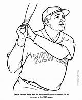 Coloring Pages Yankees York Baseball Popular sketch template
