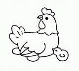 Coloring Pages Animal Farm Hen Baby Cute Animals Printable Easy Clipart Chick Kids Drawings Color Chicks Print Realistic Rooster Library sketch template