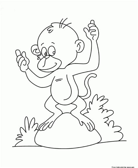 baby monkey coloring pages  kidsfree kids coloring page