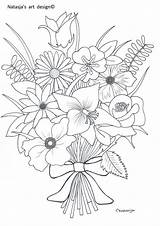 Coloring Pages Flower Boeket Printable Flowers Artwork Drawing Bouquet sketch template