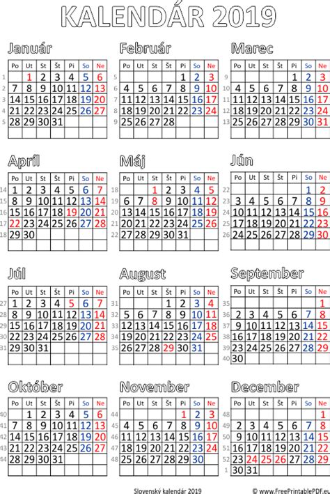 kalendar pre tlac na rok   pre tlac zdarma