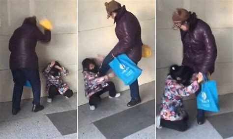 weibo viral video shows  chinese woman slap  kick  granddaughter daily mail