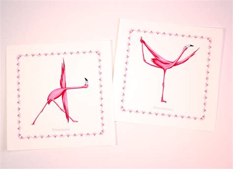 pink flamingo yoga prints flamingo yogis  amelielegault