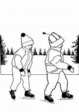 Ice Skating Coloring Pages Skate Kids Learn Two Clipart Fun Winter Schaatsen Sports sketch template