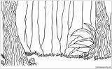 Coloring Forest Pages Jungle Drawing Easy Kids Scenery Printable Drawings Colouring Scene Color Forests Draw Simple Step Animals Nature Online sketch template