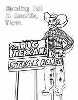 Coloring Big Pages Tex Texas Statue Route Texan Amarillo Sign Template sketch template