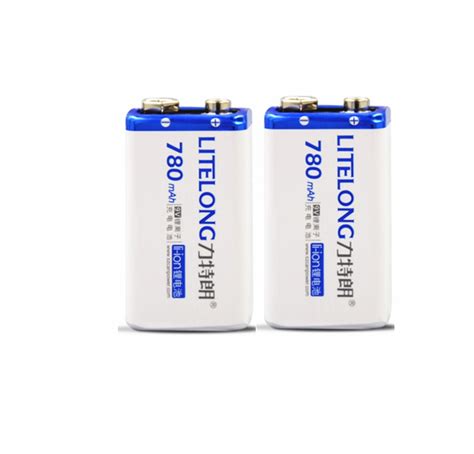 2pcs lot original high quality 9v 780mah lithium ion battery