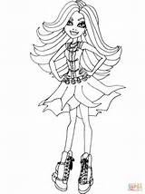 Spectra Coloring Pages Monster High Vondergeist Categories sketch template